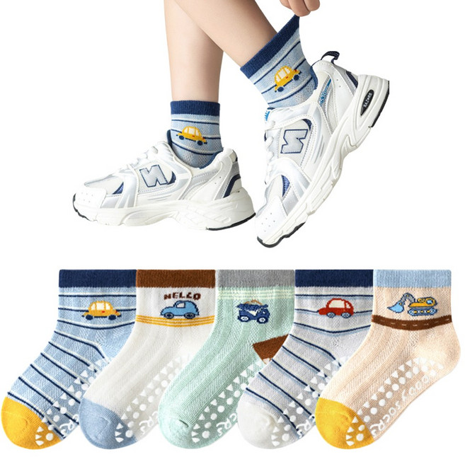 투해피 키즈 미끄럼방지 메쉬양말 5컬레- S20 포크