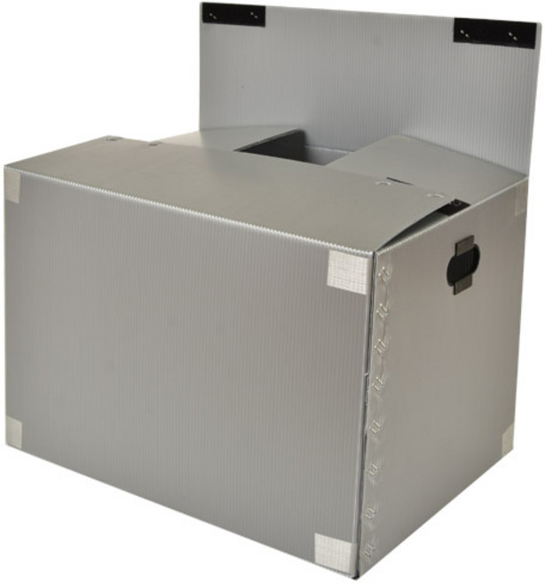 뉴프라테크 이사박스 5호(고급벨크로형)-5개묶음 [필라멘트 벨크로테이프 부착 박스] 포장 택배 수납 플라스틱, 은색, 5개