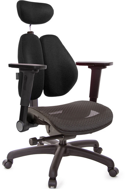 GXG 高雙背工學電腦椅 TW3076系列, 素黑色