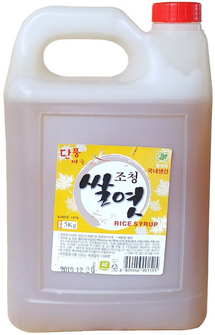 조청쌀엿 5kg 쌀조청 물엿 쌀엿, 1개