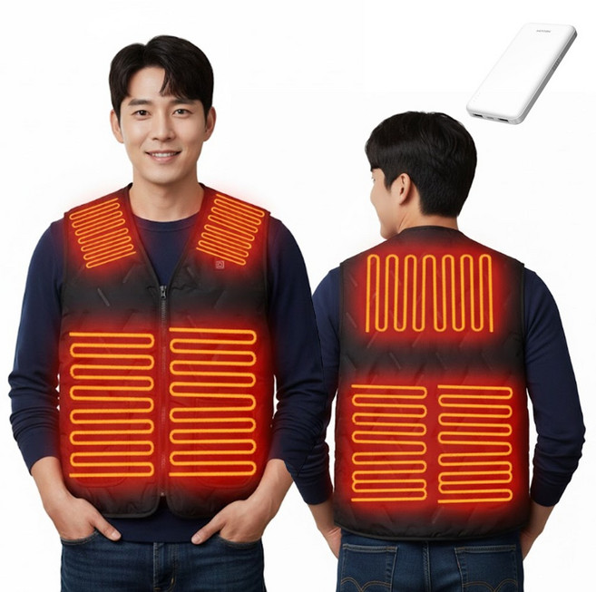 모먼토 USB 발열조끼 남녀공용 경량 열선조끼 보조배터리포함