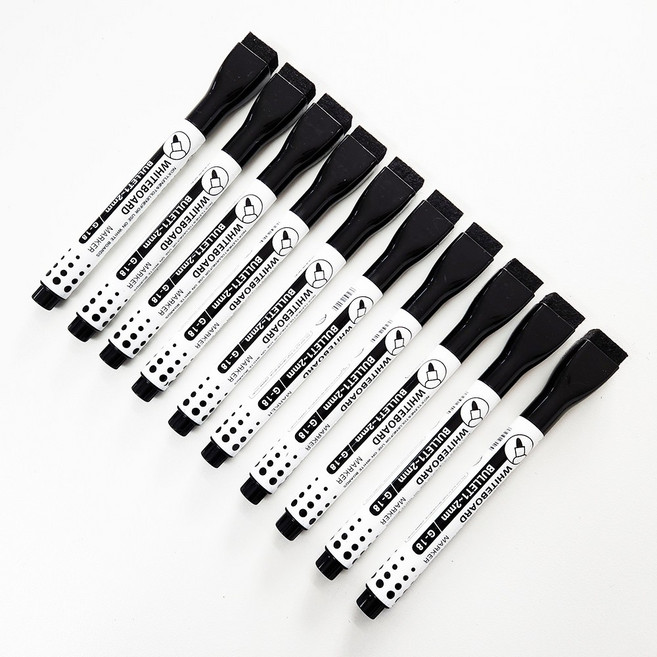 라디브 얇은 보드마카 보드 마카펜 보드마카 블랙 10개