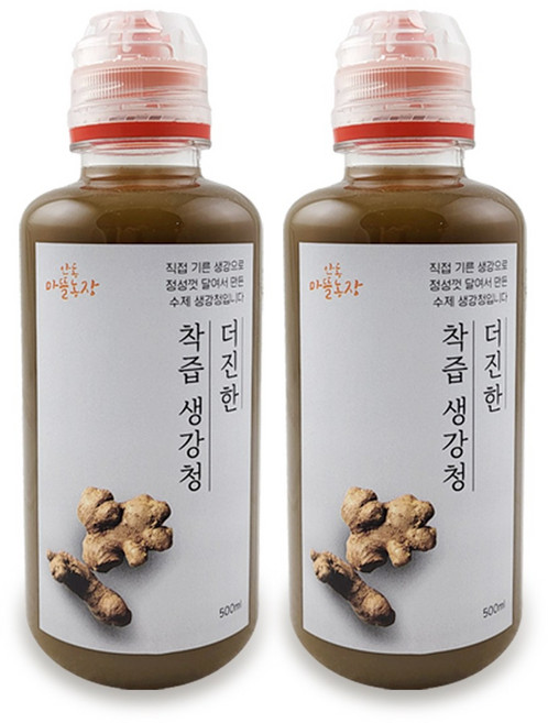 생강원액 수제생강청 생강차 더진한 착즙 생강청 500ml 2병, 2개, 1개입