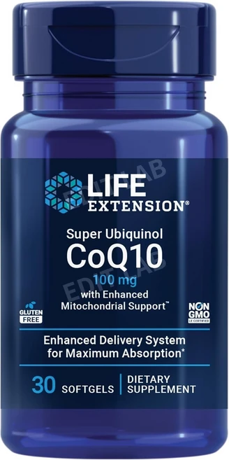 라이프익스텐션 슈퍼 유비퀴놀 CoQ10 100mg 코큐텐 60정, 100 mg, 1개 - 쿠팡
