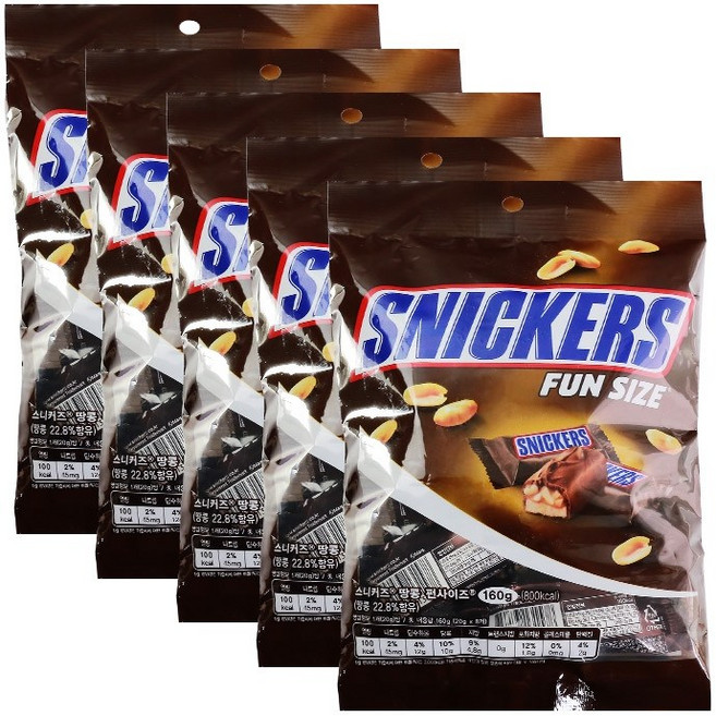 Mars 스니커즈 초코바 800g160g x 5개, 160g