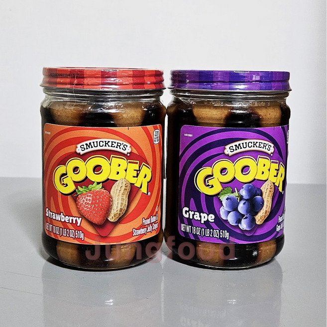 스머커즈 구버 땅콩잼 2종 딸기 포도 각 1병, 510g, 1세트