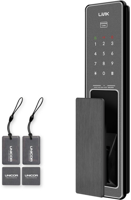 Link 무타공 푸시풀 디지털도어락 현관문 번호키 갤럭시아, 고객직접설치