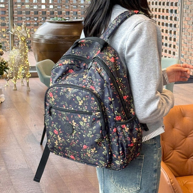 어깨가편한백팩 여행용백팩 여성 등산용가방 꽃무늬가방 나들이 배낭 데일리