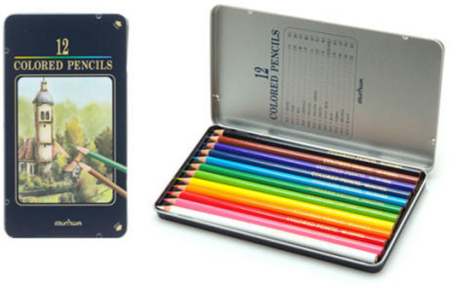 문화연필 넥스프로 고급 유성색연필, 12색, 1개