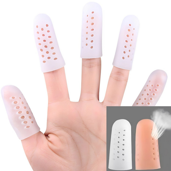 웨젼 실리콘 손가락 골무 긁음방지 장갑 화이트, 10개