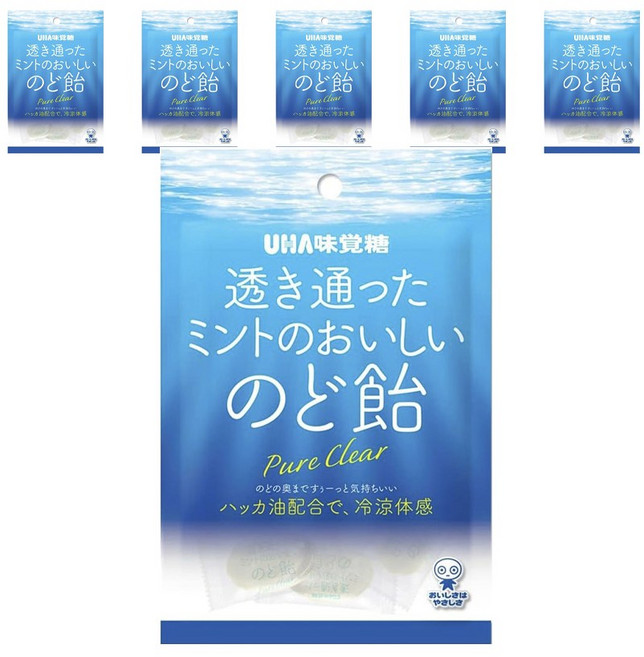 유하미카쿠토 맑고 깨끗한 민트의 맛있는 목캔디 퓨어 클리어, 92g, 6개