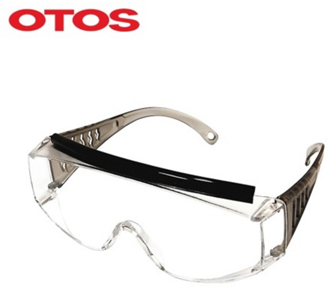 오토스 투명 작업 다용도 보호 안경 긁힘방지 렌즈 자외선 차단 김서림 방지 이마보호대 다리 각도 조절 프리사이즈, 1개