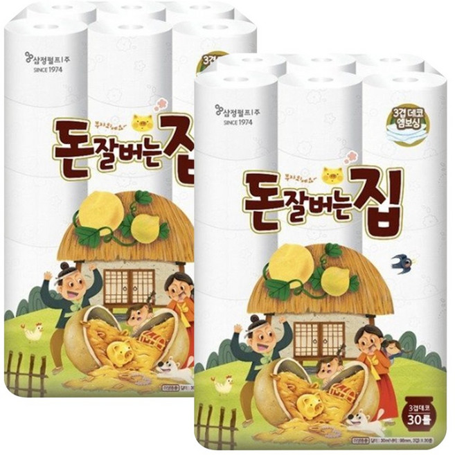 돈잘버는집 3겹 30m 30롤 화장지 2개