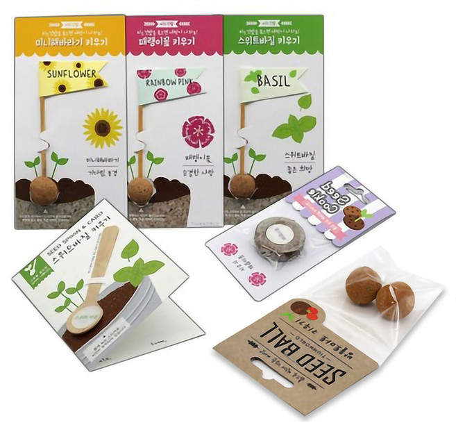 슬로시 허브 방울토마토 해바라기 씨드볼 깃발 씨앗 심기 식물 키우기, 씨드쿠키(패랭이꽃)