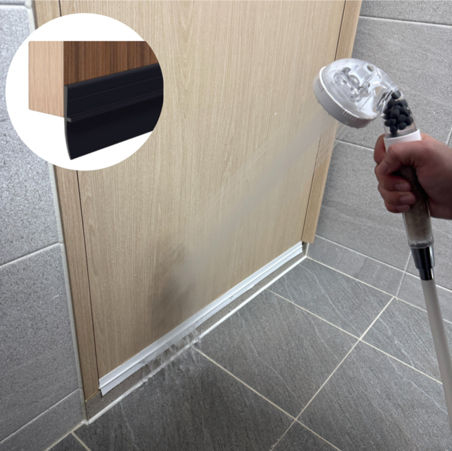 비바룸 욕실문 물막이 방풍 문틈막이, 블랙, 2개