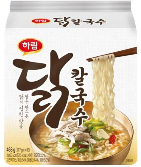 하림 닭칼국수 봉지, 117g, 4개