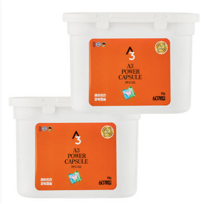 A3 올인원 파워캡슐 세제, 60개입, 2개