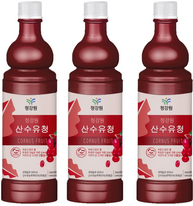 자연초 산수유청 산수유엑기스, 3개, 900ml