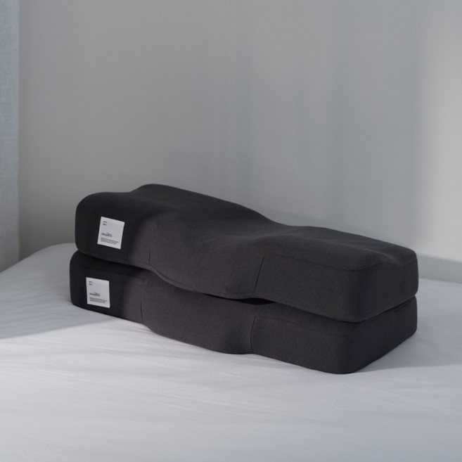 슬리필로우 기능성 경추베개 초고밀도 메모리폼, 2개, 뱀부_차콜