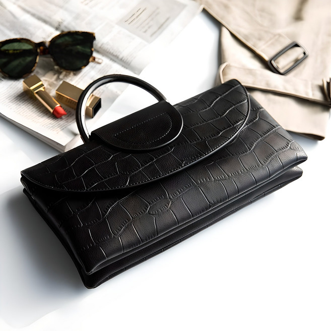 끄레앙 여성용 소가죽 링 클러치 숄더백 L8819