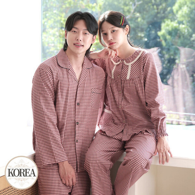 토토와모모 순면 커플잠옷 홈웨어 파자마 M2068_6068(M로지체크)