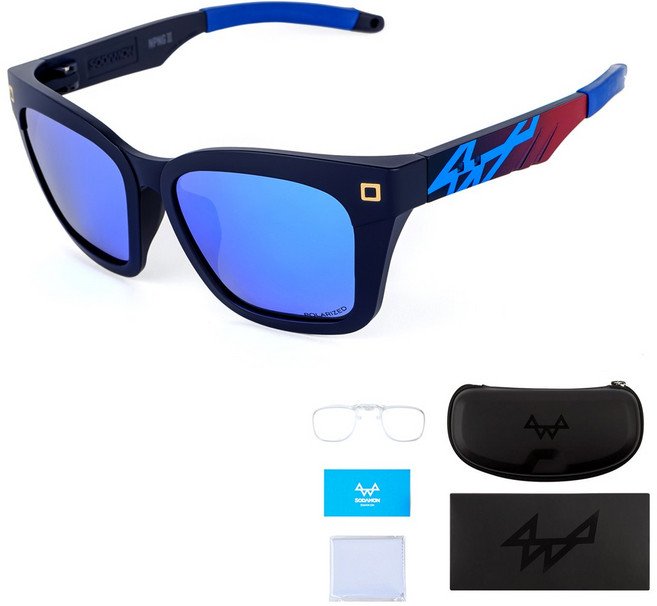 소다몬 NP231 NP232 편광 스포츠 선글라스 + 케이스 + 클리너 + 클립
