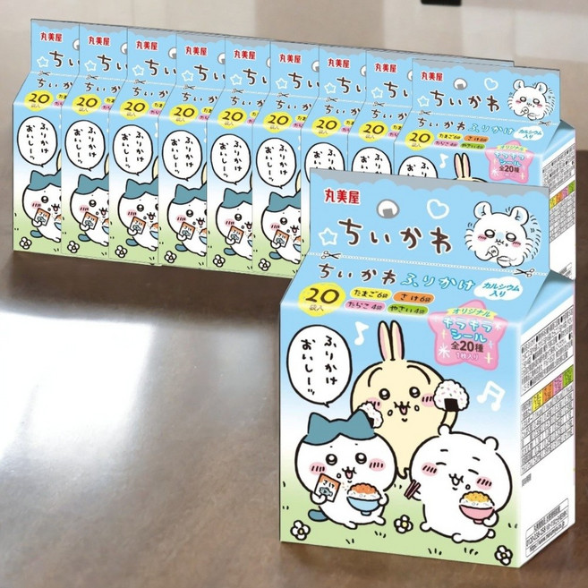 일본 마루미야 치이카와 후리카케 미니팩 20봉 x10팩 50g 주먹밥 도시락, 10팩