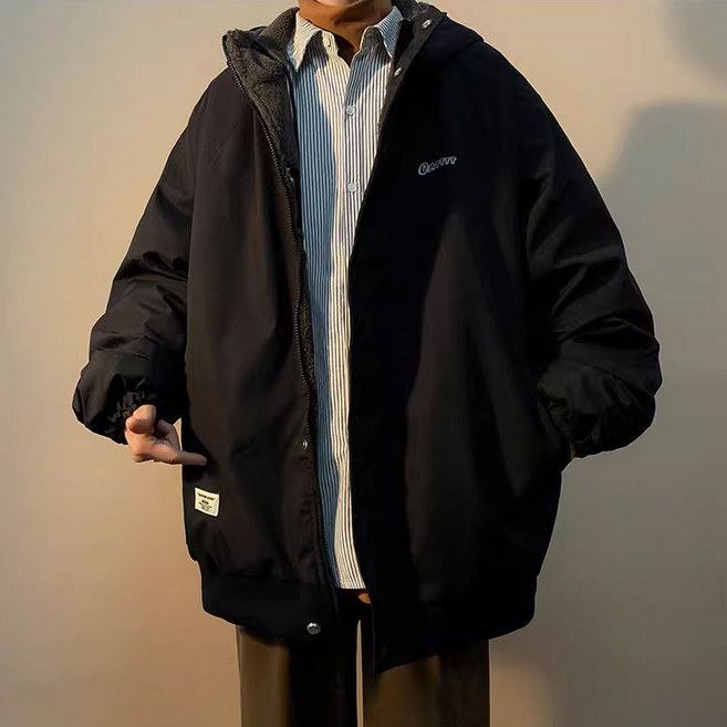 [퀸앤조이] 여성 겨울 후드 후리스 리버시블 항공 점퍼 베키리 빅사이즈 데일리 캐주얼