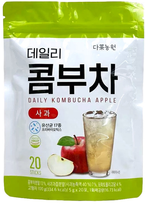 DaNongWon 每日康普茶 蘋果風味, 5g, 20個