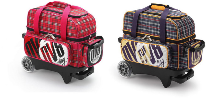 DV8 더블 롤러 가방 타탄 체크 BD180, 레드