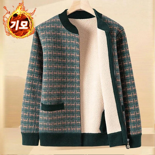 엄마 봄 겨울 보온 점퍼 자켓 기모 상의 중년 여성 집업 가디건 중년 여성 캐주얼 시크 코트