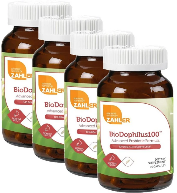자일러 바이오도필러스 1000억 프로바이오틱스 유산균 캡슐 Zahler Biodophilus100, 4개, 30정 - 쿠팡