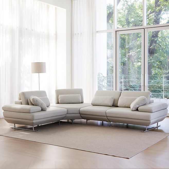 모던홈즈 셉템버 리프트업 스윙 천연가죽 4인 코너형 소파, 코너형_소파