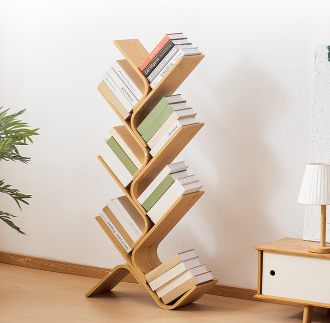 [카샤가구] 원목 북타워 인테리어 책장 책꽂이, 6단, 브라운