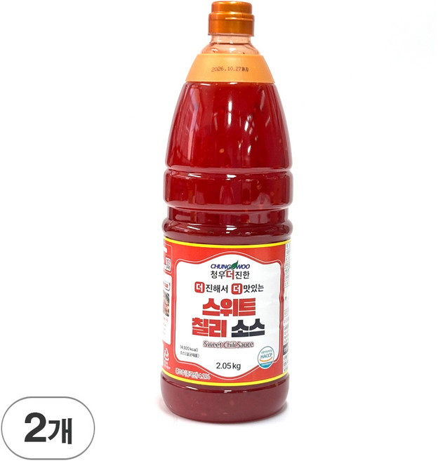 청우 더진한 스위트 칠리소스 샤브샤브소스 월남쌈소스 핫소스, 2개, 2.05kg