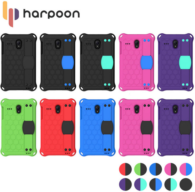 하푼 아이패드 전 시리즈 키드 스트랩 에바폼 케이스, 핑크-블랙, 1개