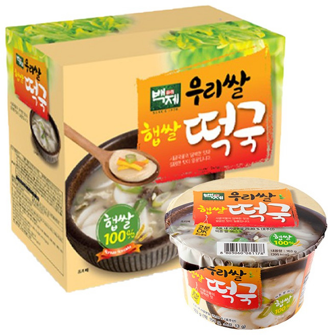 백제 우리쌀 햅쌀 떡국 선물세트163g_즉석떡국, 163g, 6개
