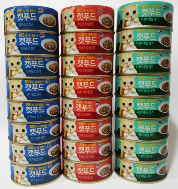 사조 로하이 캣푸드 90g / 닭가슴살 + 연어&헤어볼 + 다랑어흰살 혼합형 총 24개 (각 8개입), 1개