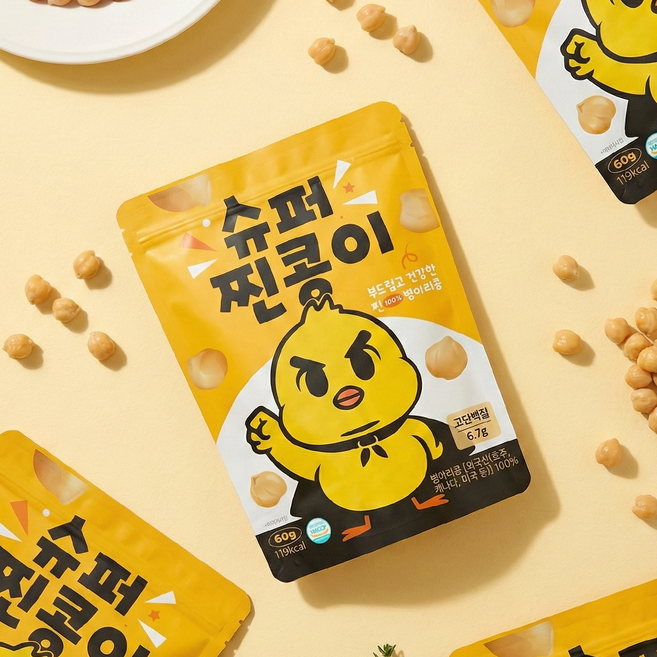 순수본가 슈퍼찐콩이 고온스팀으로 찐 병아리콩 맛콩, 20개, 60g