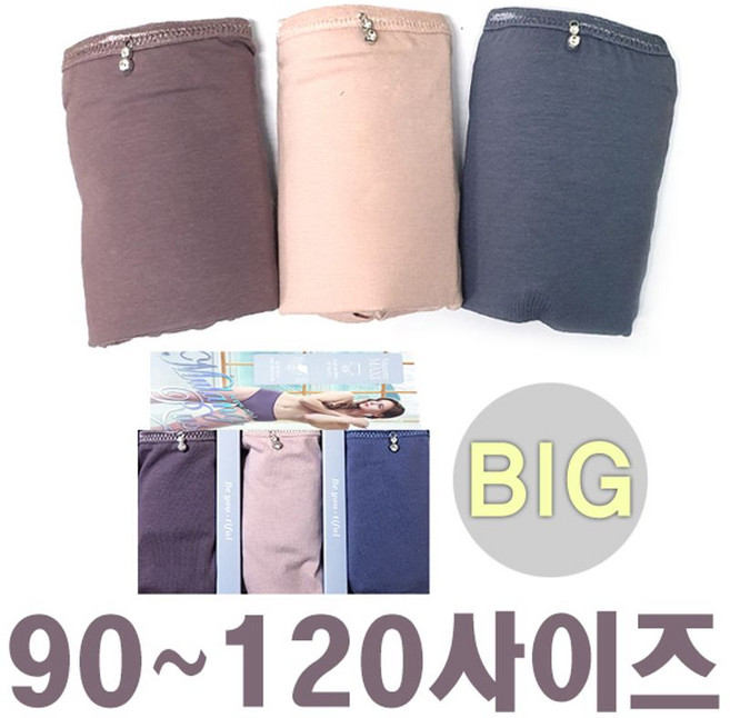 제이코튼 넉넉한사이즈 에티켓팬티 빅사이즈 여자속옷 3종 할머니팬티