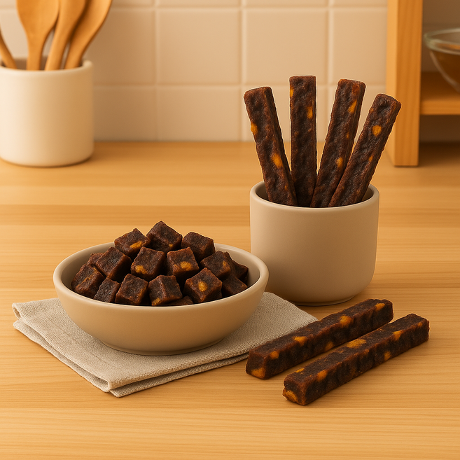 도기머기 말고기 단호박 큐브 스틱 수제간식, 55g, 10개, 혼합맛(말고기/단호박)