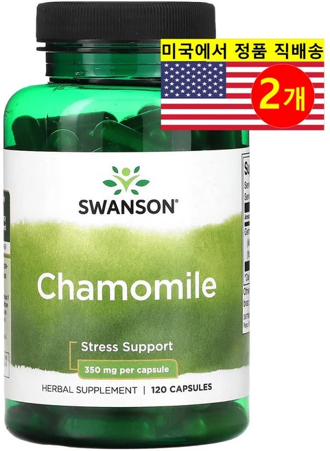 스완슨 카모마일 350mg, 120정, 2팩 - 쿠팡