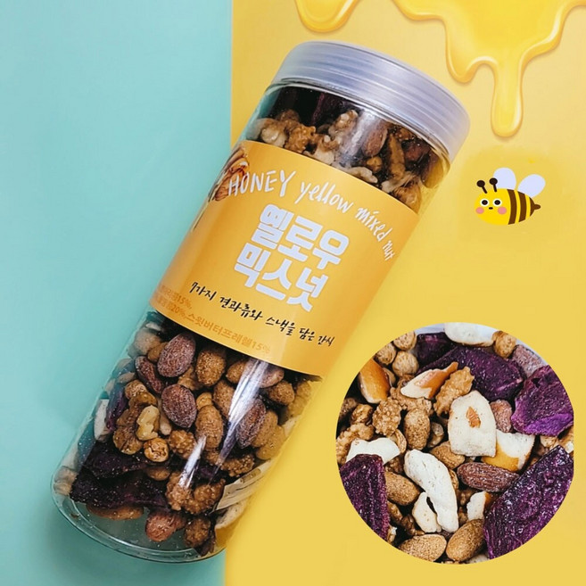 [추억의 믹스넛] 허니버터 옐로우 믹스넛 450g x 2개, 없음