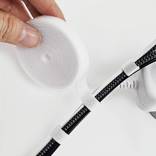 잘라쓰는 벨크로 케이블 타이 3m, 화이트, 1개