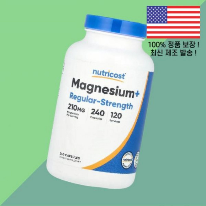 뉴트리코스트 마그네슘 일반 스트렝스 240캡슐 105mg Nutricost Magnesium Regular Strength 240 Capsules per Capsule, 뉴트리코스트 마그네슘 일반 240캡슐 105mg Nut, 1, 240