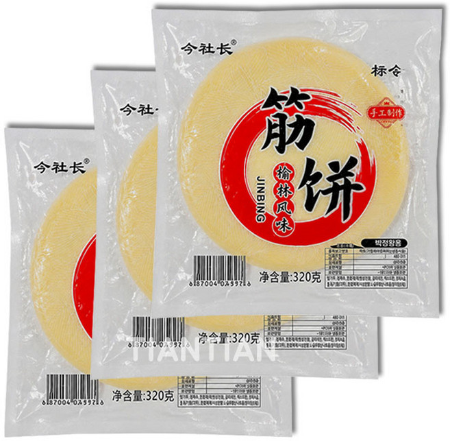천천중국식품 중국식 전통얇은 기름떡 찐빙, 3개, 320g
