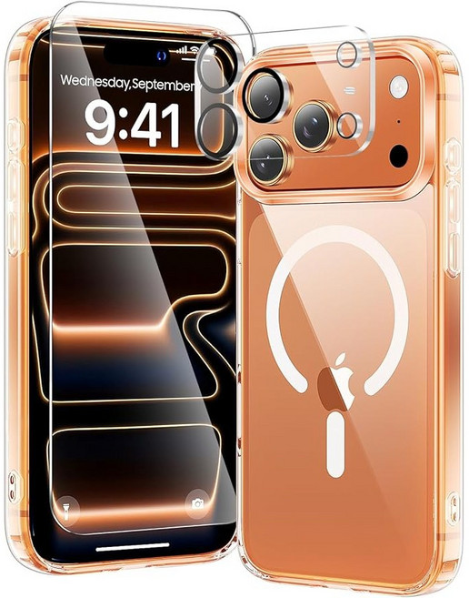 아이폰 17프로맥스/17 에어/17 프로 3 in 1 완전보호 카메라렌즈 강화유리 맥세이프 투명 케이스 HY-C3S