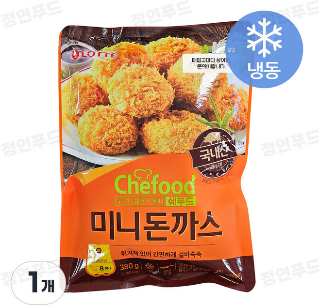 롯데 쉐푸드 미니돈까스, 1개, 380g