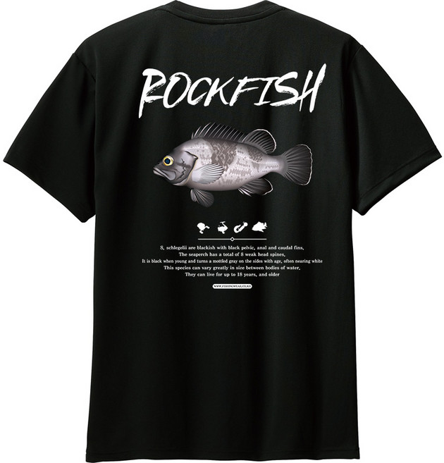 [기능성반팔]캘리 우럭 기능성 낚시티셔츠, (라운드)기능성쿨티_반팔, 블랙_M(95)