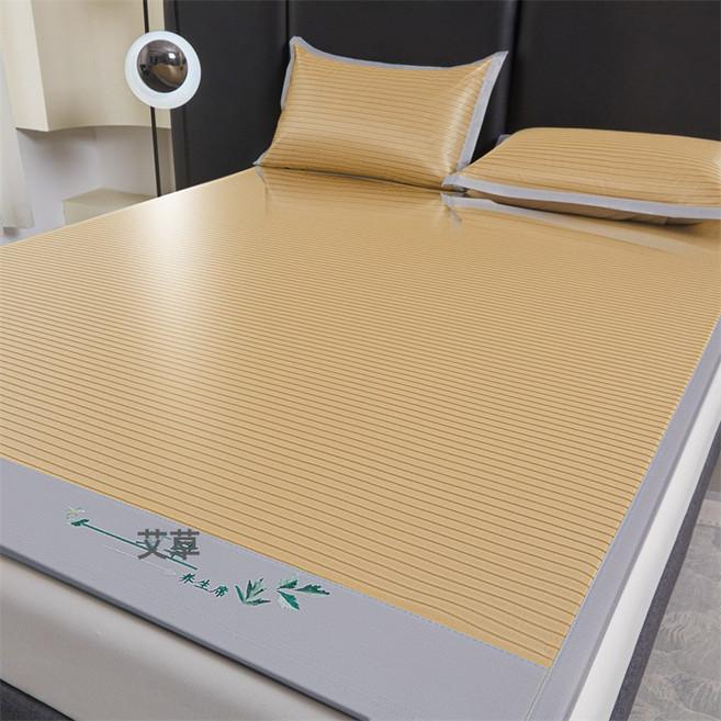 DIU a類夏季冰絲席軟涼蓆可機洗抗菌加厚三明治牀單夏天席子新款, 180x200cm三件套